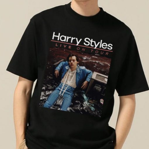Harry Styles Live On Tour Poster Vintage One Direction Singer T Shirt