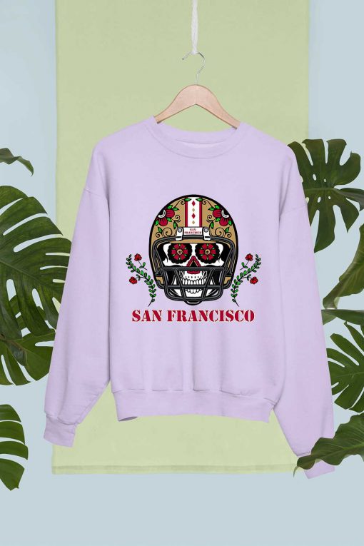 San Francisco Football Helmet Sugar Skull Day Of The Dead T-Shirt