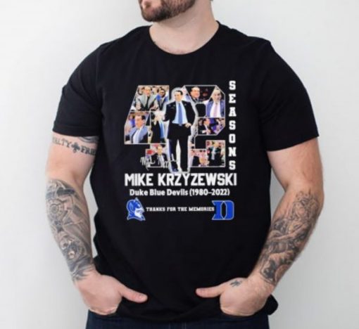 Buy Mike Krzyzewski 42 Years Season Duke Blue Devils 1980-2022 T-Shirt