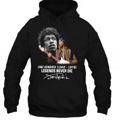 Jimi Hendrix 1942-1970 Legends Never Die T Shirt