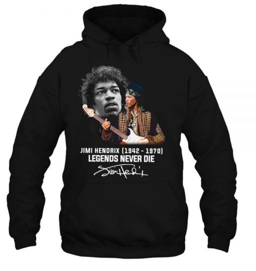 Jimi Hendrix 1942-1970 Legends Never Die T Shirt