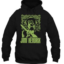 Mens Jimi Hendrix Official Green Filigree T Shirt