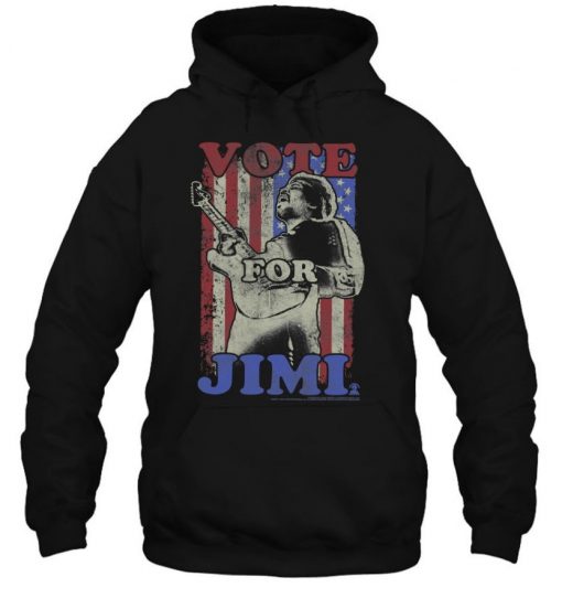 Mens Jimi Hendrix Official Guitar Flag Vote For Jimi T Shirt