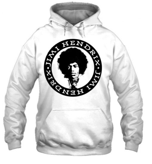 Mens Jimi Hendrix Official White Circle T Shirt