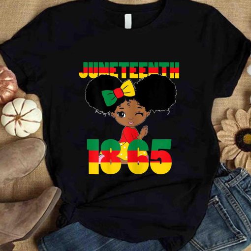 Juneteenth Celebrating 1865 Black Girl Kids Toodlers T Shirt