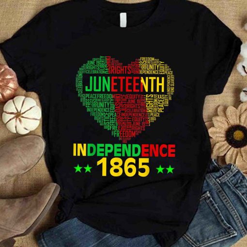 Juneteenth Heart Black History Afro American Women Girl T Shirt