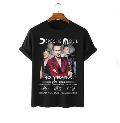 Depeche Mode 42 years 1980 2022 Martin Gore Dave Gahan Andy Fletcher  signatures shirt, hoodie, sweater, long sleeve and tank top