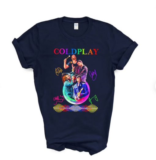 Coldplay Band Color Signatures T-Shirt, Coldplay T-Shirt
