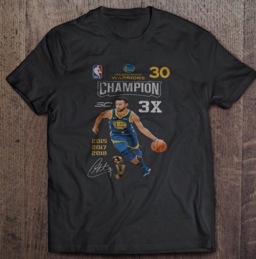 Golden State Warriors Champion 3C 3X 2015 2017 2018 T Shirt