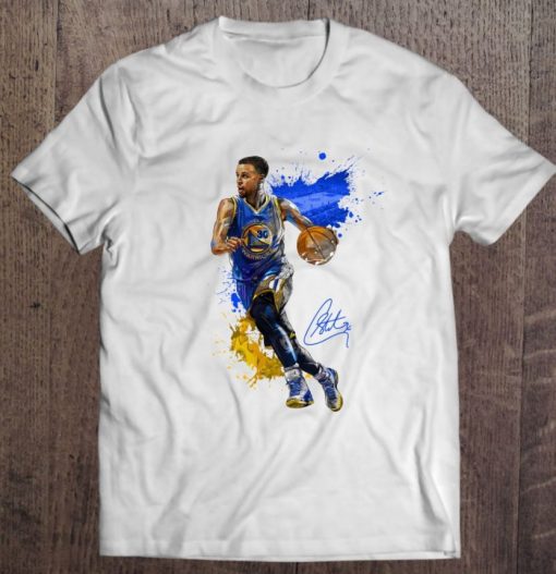Stephen Curry Golden State Warriors Stephen Curry Signature Painting T Shirt