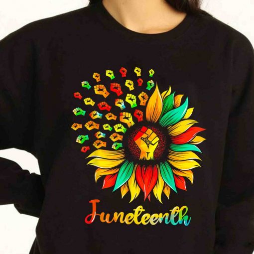Sunflower Fist Juneteenth Black History African American Shirt