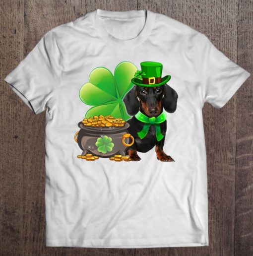 Funny Dachshund Dog Shamrock Irish Saint St Patrick’s Day T Shirt