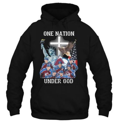Colorado Avalanche One Nation Under God American Flag T Shirt 1
