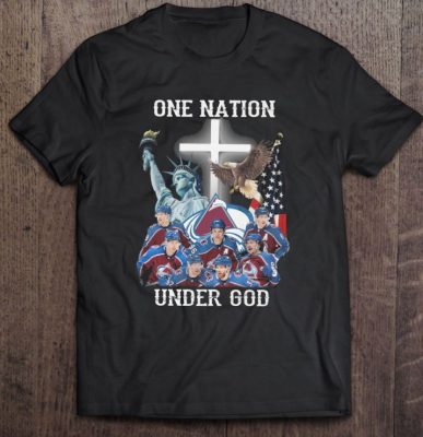 Colorado Avalanche One Nation Under God American Flag T Shirt 2