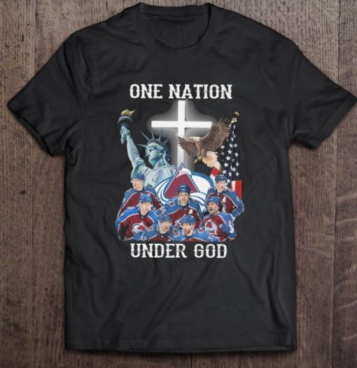 Colorado Avalanche One Nation Under God American Flag T Shirt