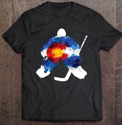 Colorado Hockey Goalie Flag T Shirt 2