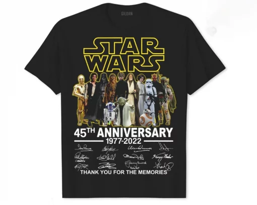 Star Wars 45 Year 1977-2022 Tshirt, Star Wars Anniversary 45th Shirt