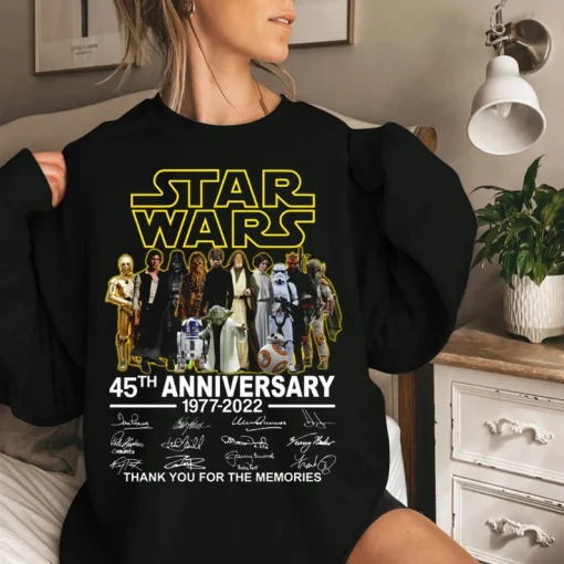 Star Wars 45 Year 1977-2022 Tshirt, Star Wars Anniversary 45th Shirt