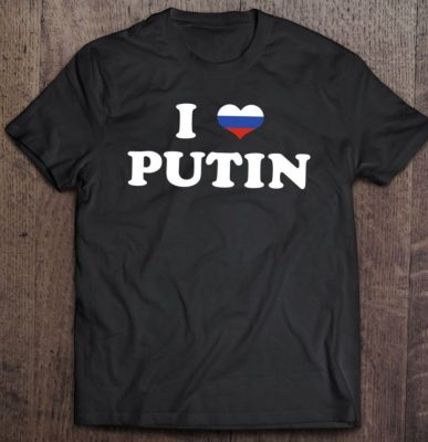 Vladimir Putin I Love Putin Russia Flag Heart T Shirt 2