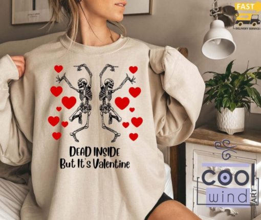 Dead Inside Valentine’s Day Dancing Skeleton T Shirt
