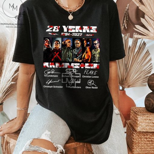 Rammstein 28th Anniversary 1994-2022 Signatures Members T Shirt