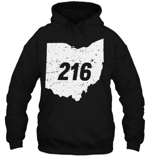 Cleveland 216 Cleveland Area Code Ohio State Map T Shirt