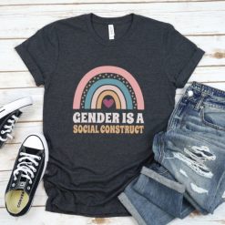 Gender is a Social Construct Shirt, Boho Rainbow LGBT T Shirt, LGBT Pride Shirt, Pride Month T Shirt