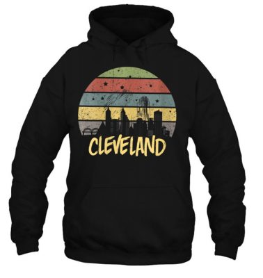 Womens Cleveland Ohio I Love Cleveland Skyline City Gifts A V-Neck T Shirt