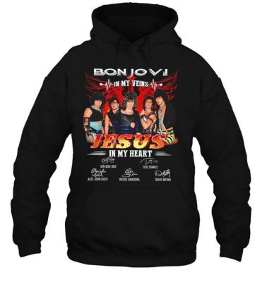 Bon Jovi In My Veins Jesus In My Heart Signatures T Shirt