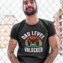 Dad Level Unlocked T-Shirt Dad Gaming Shirt First Time Dad T Shirt