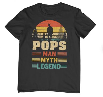 Fathers Day Pops The Man The Myth The legend sunset vintage Gift for fathers day slogan T Shirt