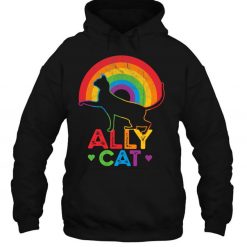 Allycat Lgbt Pride Ally Cat With Rainbow T Shirt