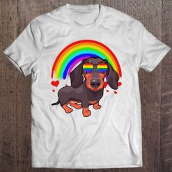 Dachshund Rainbow Sunglasses Gay Pride Lgbt Tshirt Gifts T Shirt