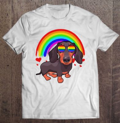 Dachshund Rainbow Sunglasses Gay Pride Lgbt Tshirt Gifts T Shirt