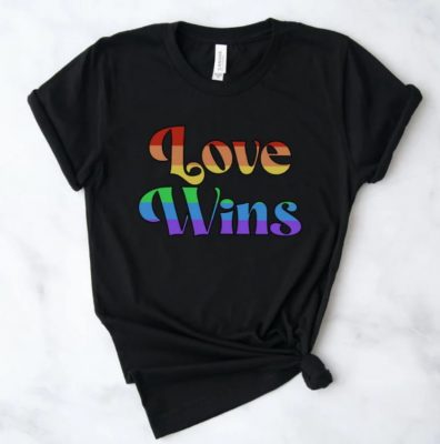 Love Wins Shirt, LGBTQIA Pride Tee, Rainbow T-Shirt, Love is Love Top, Gay Rights TShirt, LGBT Clothing