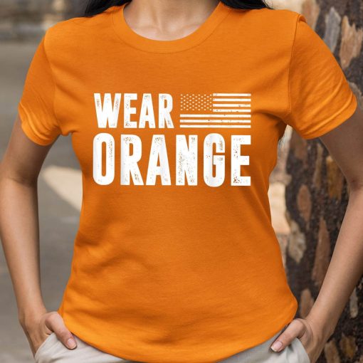Wear Orange American Flag Enough Texas Shooting End Gun T Shirt