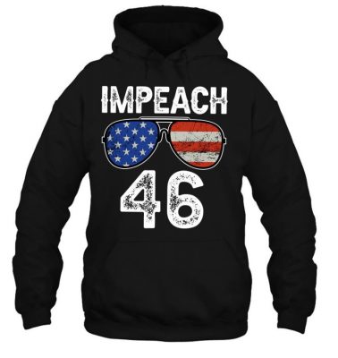 Impeach 46 Anti Biden American Flag Sunglasses T Shirt