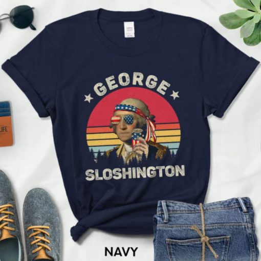 George Sloshington T-Shirt For Men Or Women, Retro 4th Of July USA T-Shirt