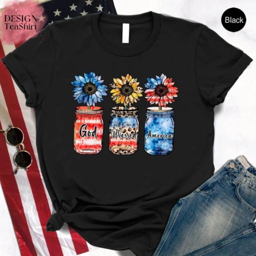 God Blessed America Sunflower Shirt, 4th Of July Shirt, Independence Day Shirt