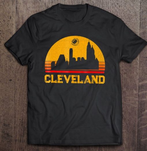 Classic Retro Vintage Urban Cleveland Ohio Football Sunrise T Shirt