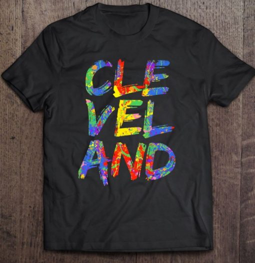 Cleveland Colorful Box City Rainbow Gift Cleveland T Shirt