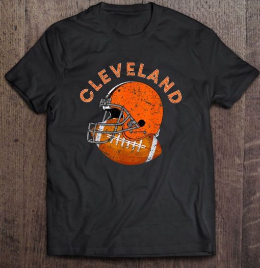 Cleveland Stripe Football Front Version T Shirt, Cleveland Indians T Shirt