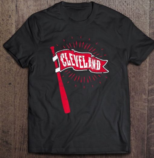 Vintage Cleveland Baseball Pennant And Bat T Shirt