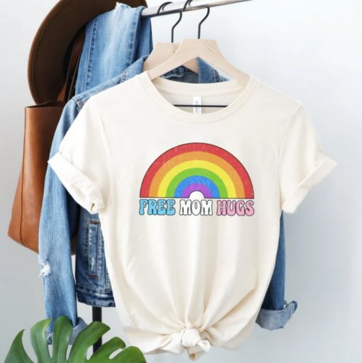 Free Mom Hugs Shirt, Pride Month TShirt, LGBTQ Mom T-Shirt, LGBT Ally Clothing