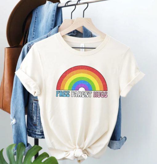 Free Parent Hugs Shirt, Gender Neutral Pride Month TShirt, LGBTQ T-Shirt, LGBT Ally Clothing