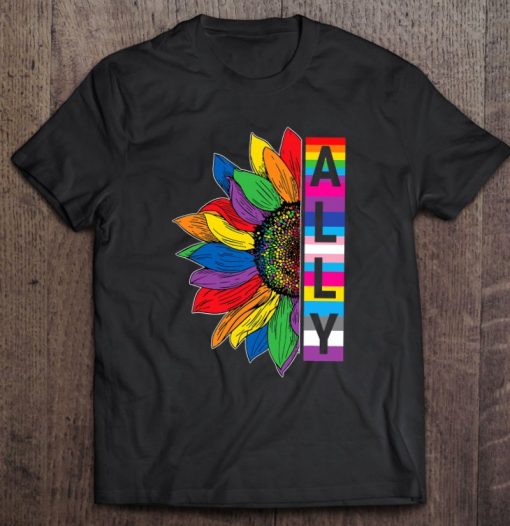 Lgbtq Ally Shirt For Gay Pride Men Women Children Sunflower T Shirt
