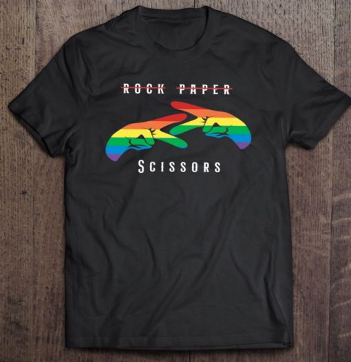 Rock Paper Scissors Funny Lesbian Pride Lgbt T Shirt
