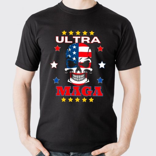 American Flag Skull Art Ultra Maga Shirt