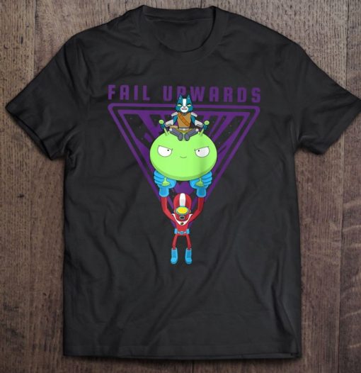 Final Space Fail Upwards Avocato And Gary Riding Mooncake Raglan Baseball T Shirt