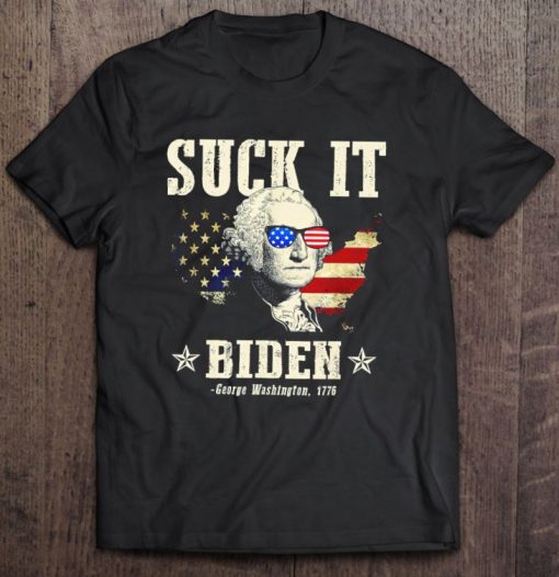 Suck It Biden 4Th Of July George Washington 1776 American Flag T Shirt